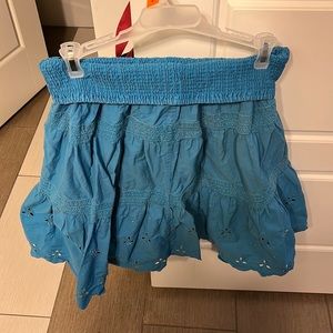 Blue ruffle skirt